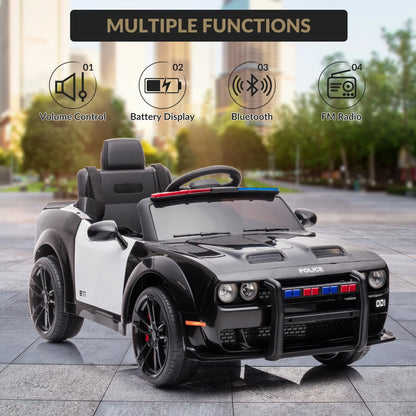 12V Kids Electric Ride-On Police Car with Remote & LED | Kids Rider(Recommended Age - 3-6 Years)