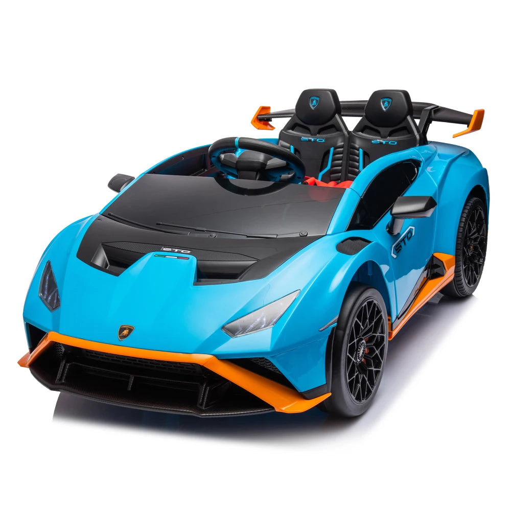 24V Licensed Lamborghini Huracan STO Kids Electric Ride-On Drift Car: 360° Spin