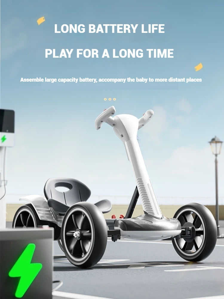 Battery Powered Kids Ride-On RC Kart | Remote Control & 4-Wheel Drive | Kids Rider(Age: 4-10Y)