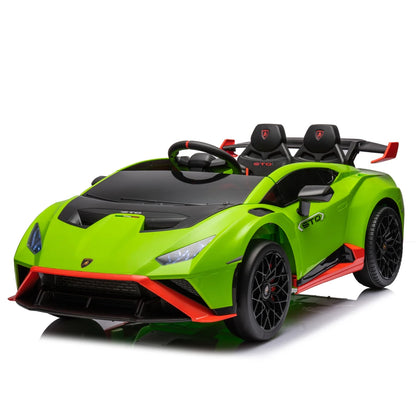 24V Licensed Lamborghini Huracan STO Kids Electric Ride-On Drift Car: 360° Spin