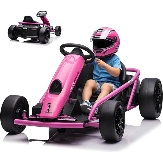 24V Kids Drift Go Kart | Dual 300W Motors | 8.1 MPH | Kids Rider (Age: 3 -12Y)