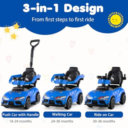 Costzon 3-in-1 Push Car for Toddlers w/ Safety Guardrail Handle Foot-to-Floor