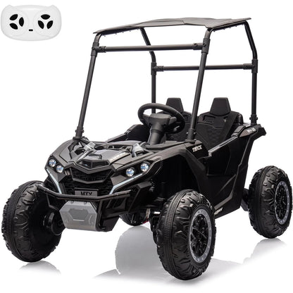 24V Kids Ride-On Golf Cart w/ Tent 4Wheel Drive & Parent Remote (Age: 4-12Y)