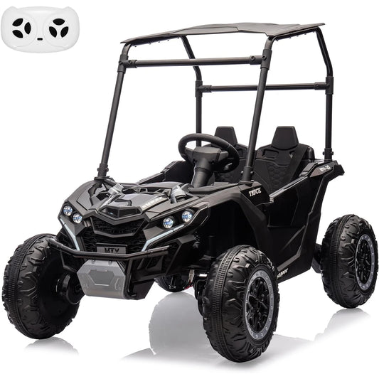 24V Kids Ride-On Golf Cart w/ Tent 4Wheel Drive & Parent Remote (Age: 4-12Y)