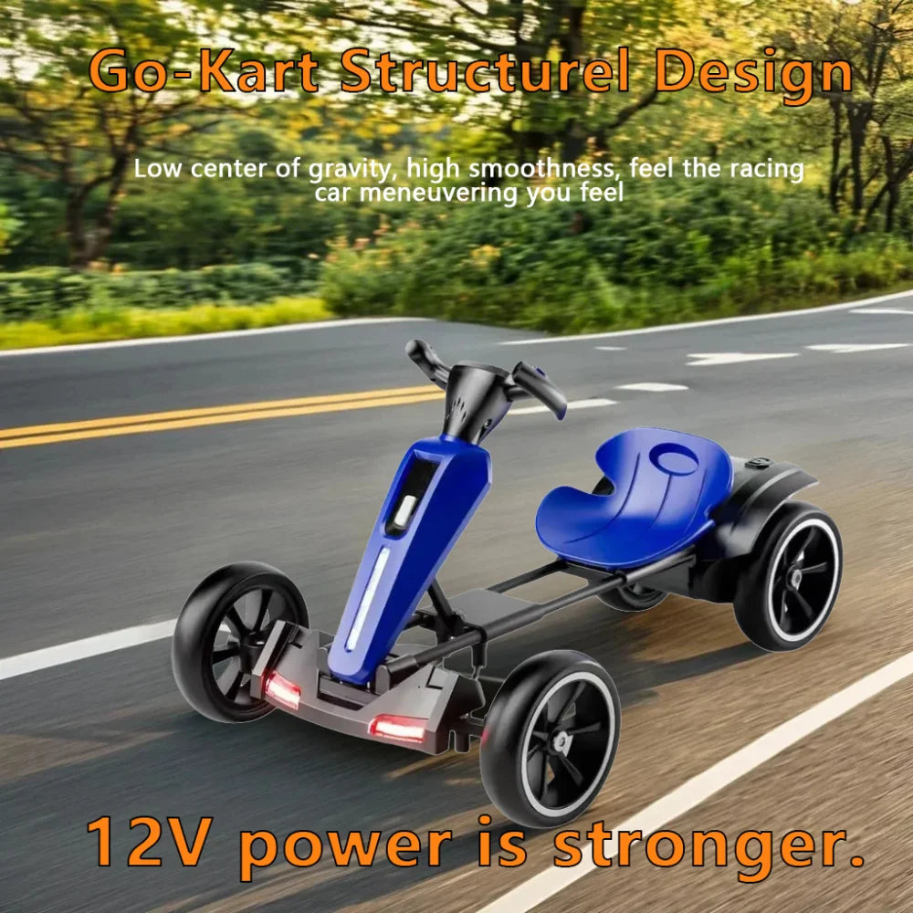 12V Kids Pedal Go Kart with Adjustable Seat & Non-Slip EVA Wheels | Kids Rider
