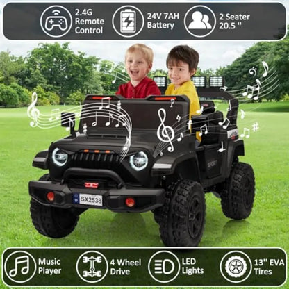 24V Kids Ride-On Truck | 2 Seater, Remote Control & 3 Speeds | Kids Rider