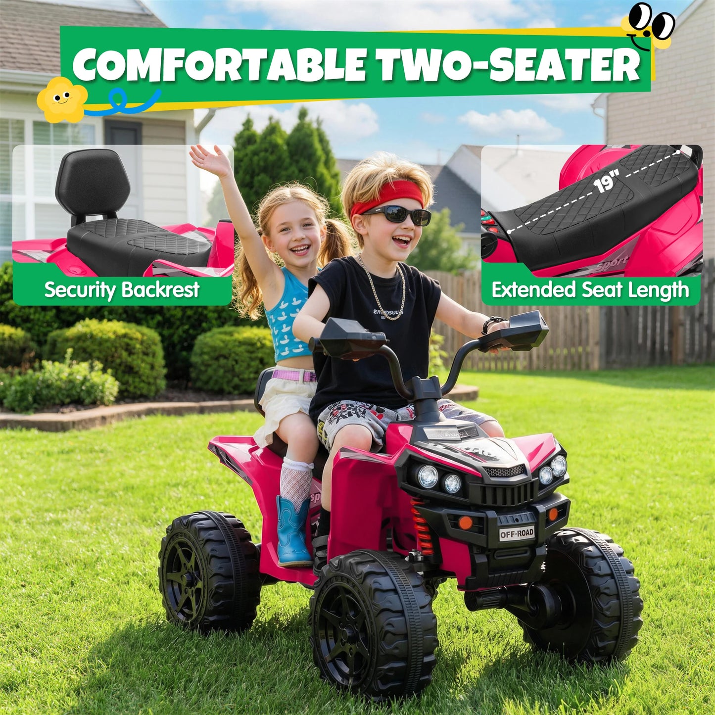 24V 4x200W 2-Seater Kids Ride-On ATV | Kids Rider