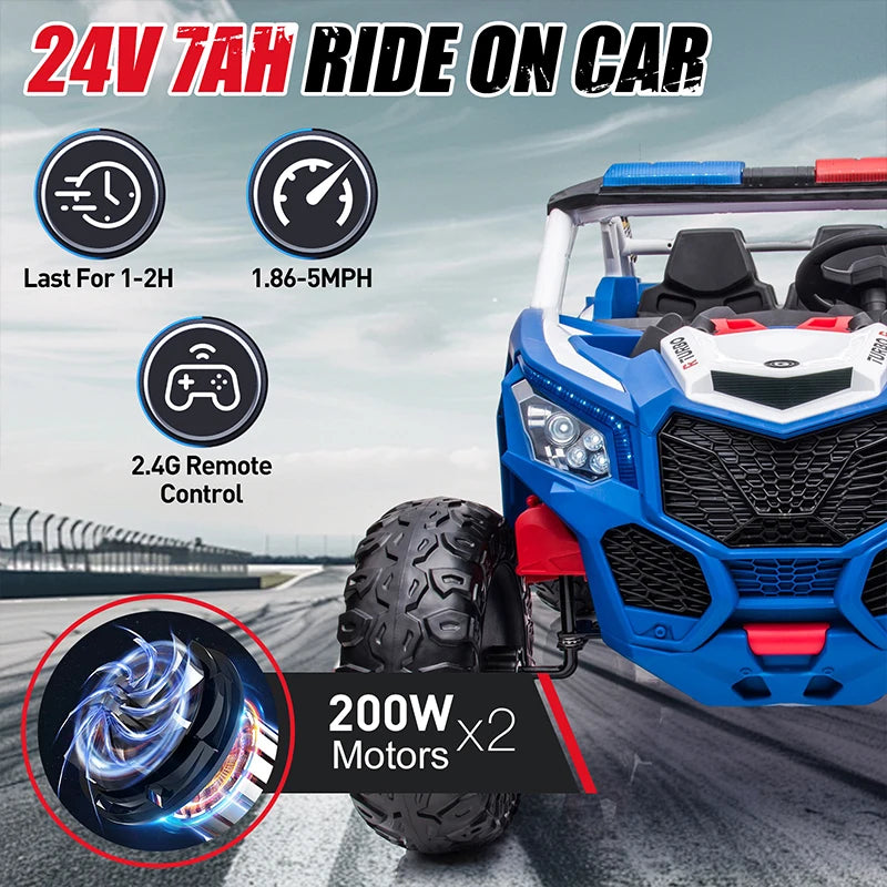 24V Kids Electric Ride-On UTV - Remote Control Off-Road Car for Ages 3-12