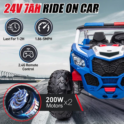 24V Kids Electric Ride-On UTV - Remote Control Off-Road Car for Ages 3-12