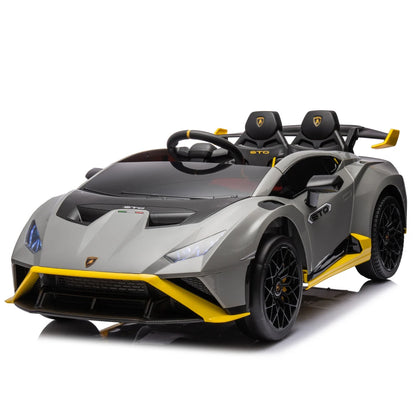 24V Licensed Lamborghini Huracan STO Kids Electric Ride-On Drift Car: 360° Spin
