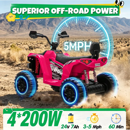 24V 4x200W 2-Seater Kids Ride-On ATV | Kids Rider