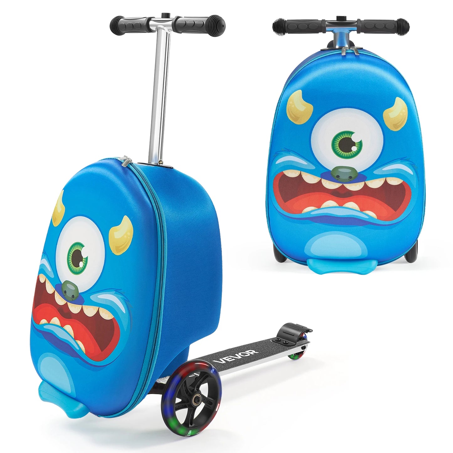 Kids Ride-On Scooter Suitcase | 20L Carry-On with Flashing Wheels | Kids Rider