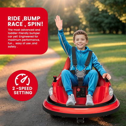 12V Kids Bumper Car with 360° Spin & Lights | Kids Rider (Age - 1 to 6 Year )