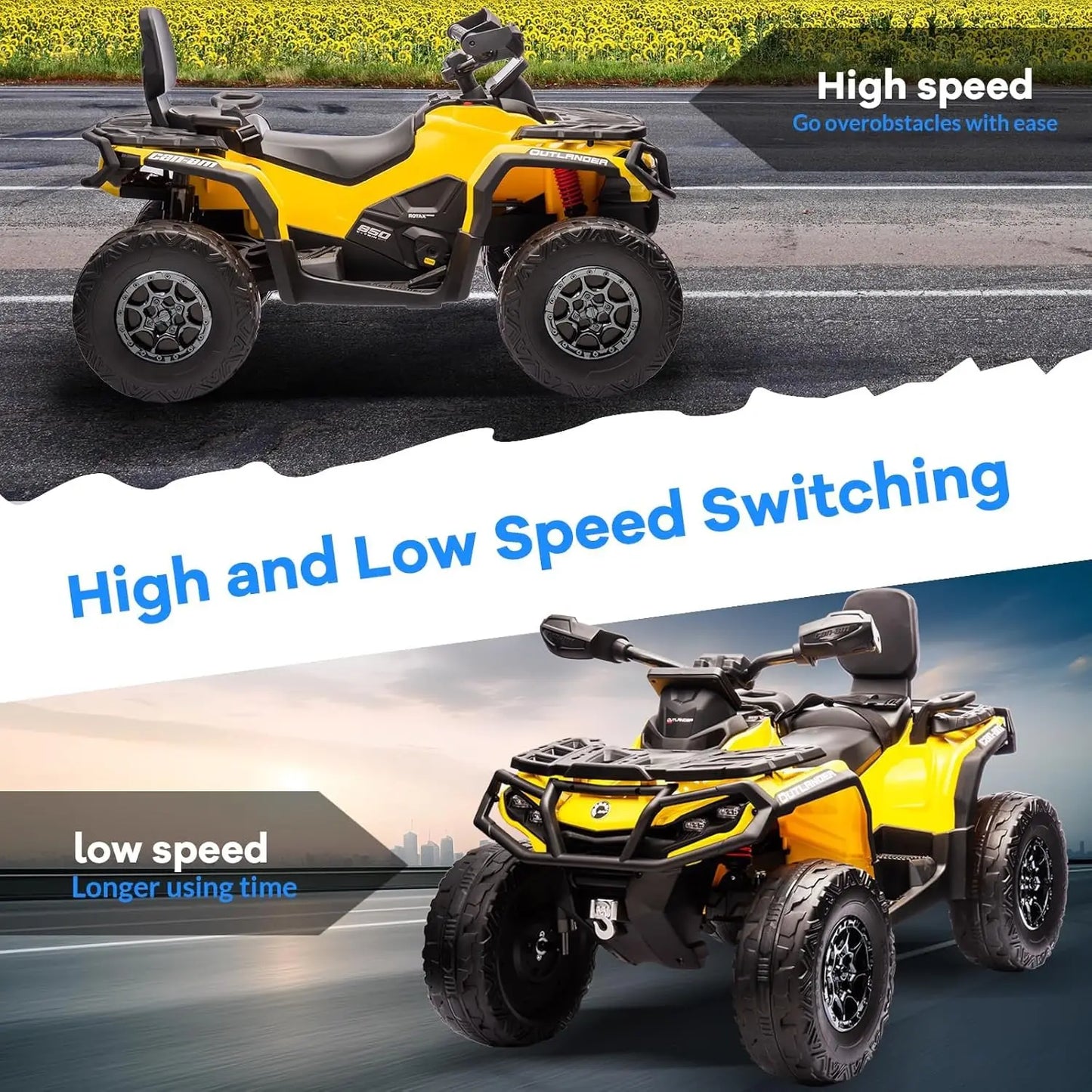 24V 4WD 2-Seater Electric Ride-On ATV for Kids w/ Leather Seats & Remote (Age: 4 to 12Y)
