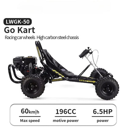 196cc Adult High-Speed Go Kart | 6.5HP Off-Road Go Kart for Adults | Off-Road Adventure