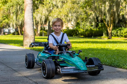 12V Aston Martin F1 Kids Ride-On Car with Parent Control | Real F1 Driving Car(4-12 Years Kid)