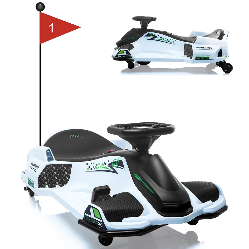 24V Kids Ride on Drift Car | Electric Drifting Go-Kart Up to 7.5 MPH(Age: 4-12Y)