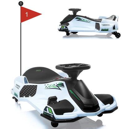24V Kids Ride on Drift Car | Electric Drifting Go-Kart Up to 7.5 MPH(Age: 4-12Y)