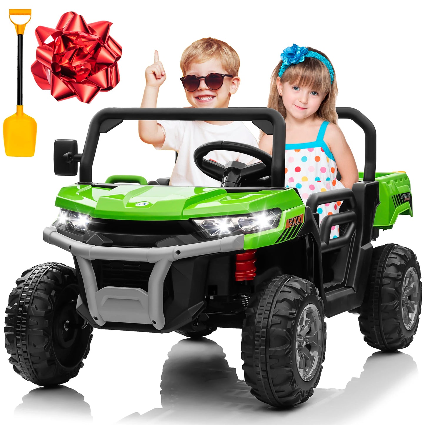 24V Kids Ride-On Dump Truck | 4WD 800W 2-Seater | Kids Rider