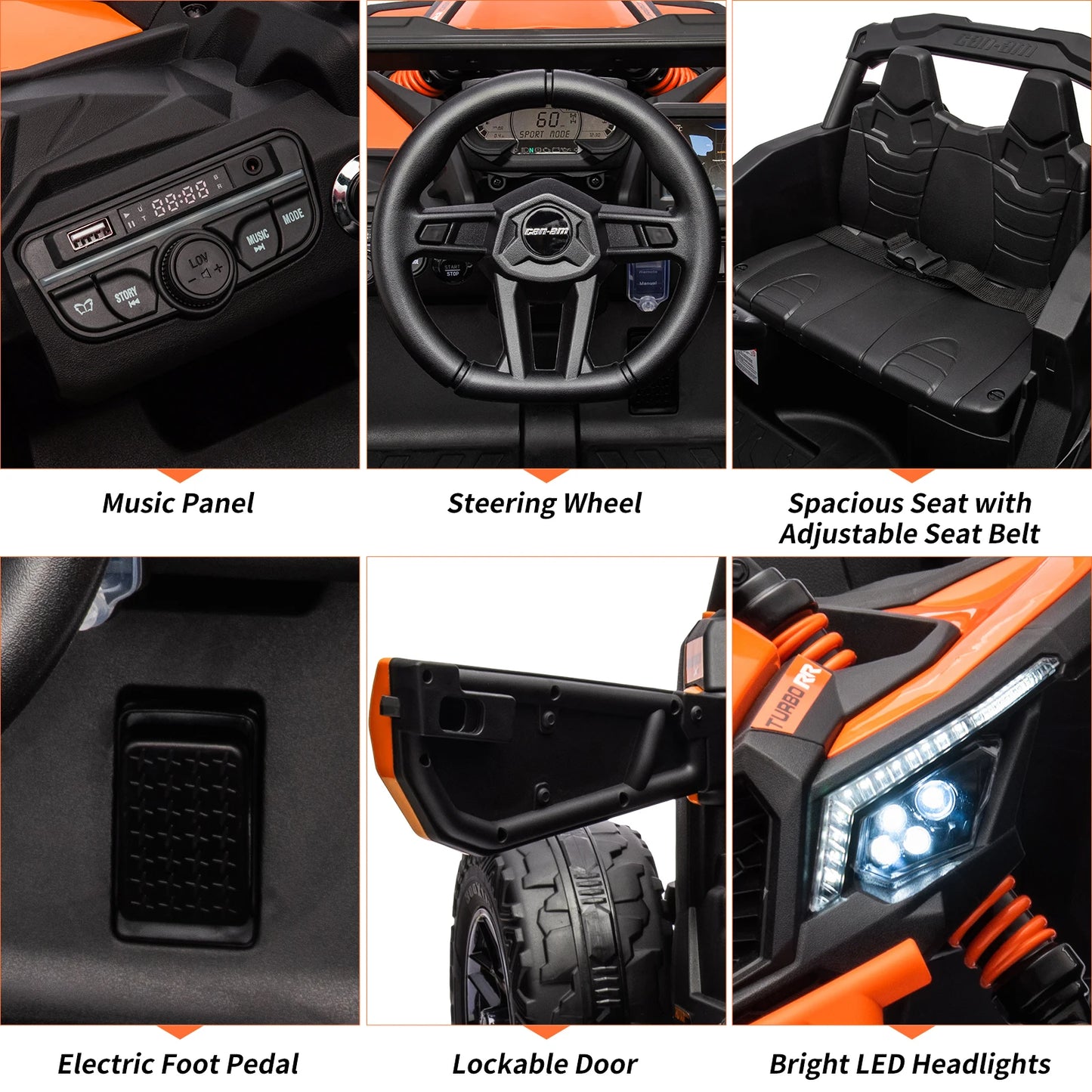 12V Kids Ride-On UTV Truck w/ Remote, LED & Wide Seat | Off Road UTV with Safety Belt(Age: 3 to 8Y)