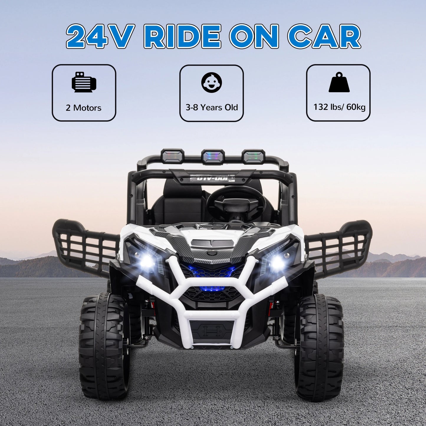 24V Electric Ride-On Car | 2 Seater with Parent Remote | Kids Rider