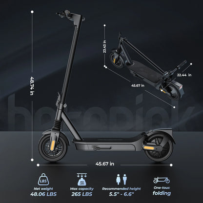 E8-10 Foldable Electric Scooter for Adults | 20 MPH & 40-Mile Range |1000W Peak | Kids Rider