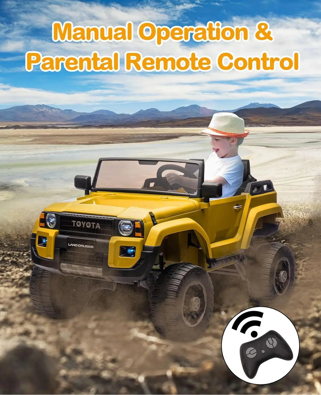 24V Toyota Land Cruiser 250 | 2-Seater Kids Ride-On Truck 4 Wheel Drive w/ Parent control | 4×100W Powerful Motors