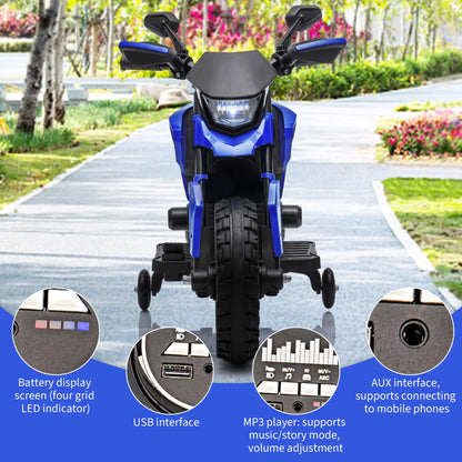 6V Electric Ride-On Motorcycle for Toddlers | Training Wheels | Kids Rider