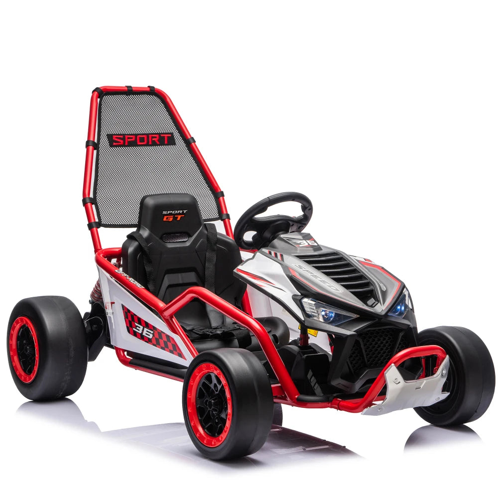 24V 400W Electric Ride On Crazy Go Kart W/Protective Roll Cage & EVA Tires(5 to 12 Years Kid)