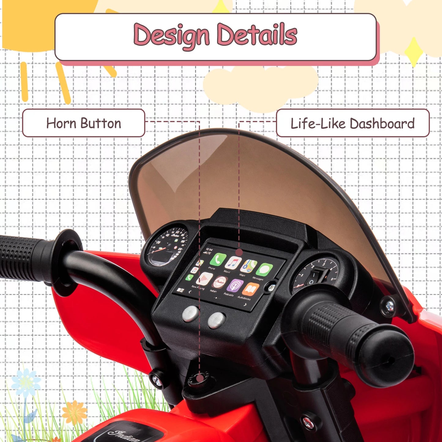 6V Kids Electric Motorcycle w/Long Battery Life & Training Wheels | Best Gift for Toddlers