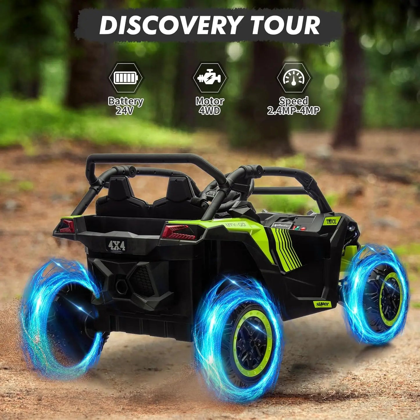 24V 4WD 2-Seater Kids Ride-On UTV W/ Parent Remote Control(Age: 3 to 10Y)