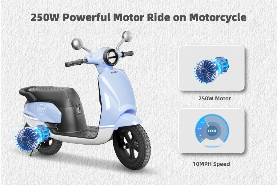 24V Kids Electric Scooter for Ages 6+ | 10 MPH Ride-On Bike | Kids Rider