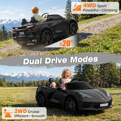 Licensed Corvette 24V 4WD 2-Seater Ride-On Car | 4x200W Powerful Motors