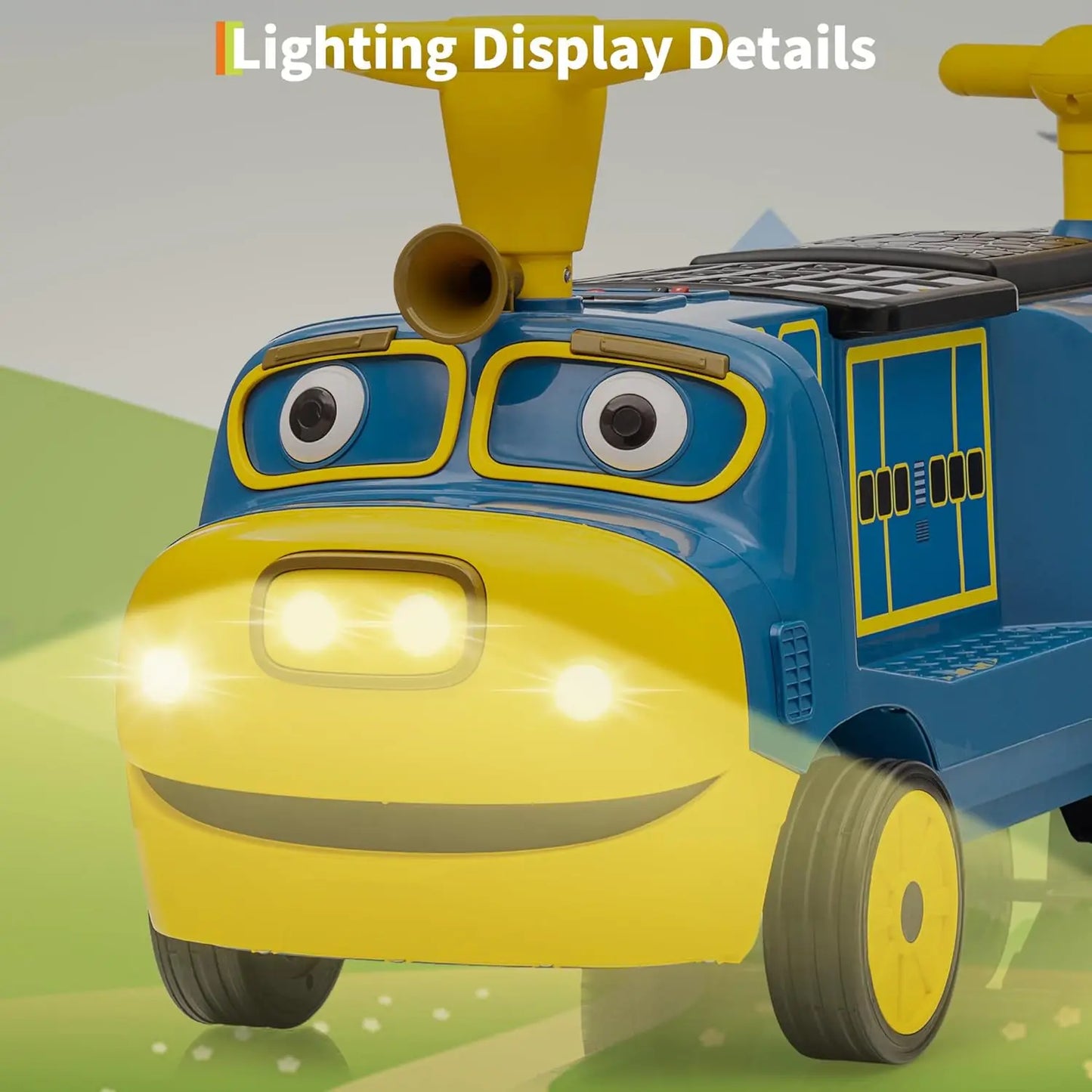 12V 3-Seater Ride On Train for Kids | Ride On Toy Car with 2 Speeds One-Button Start | Best Gift for Toddlers