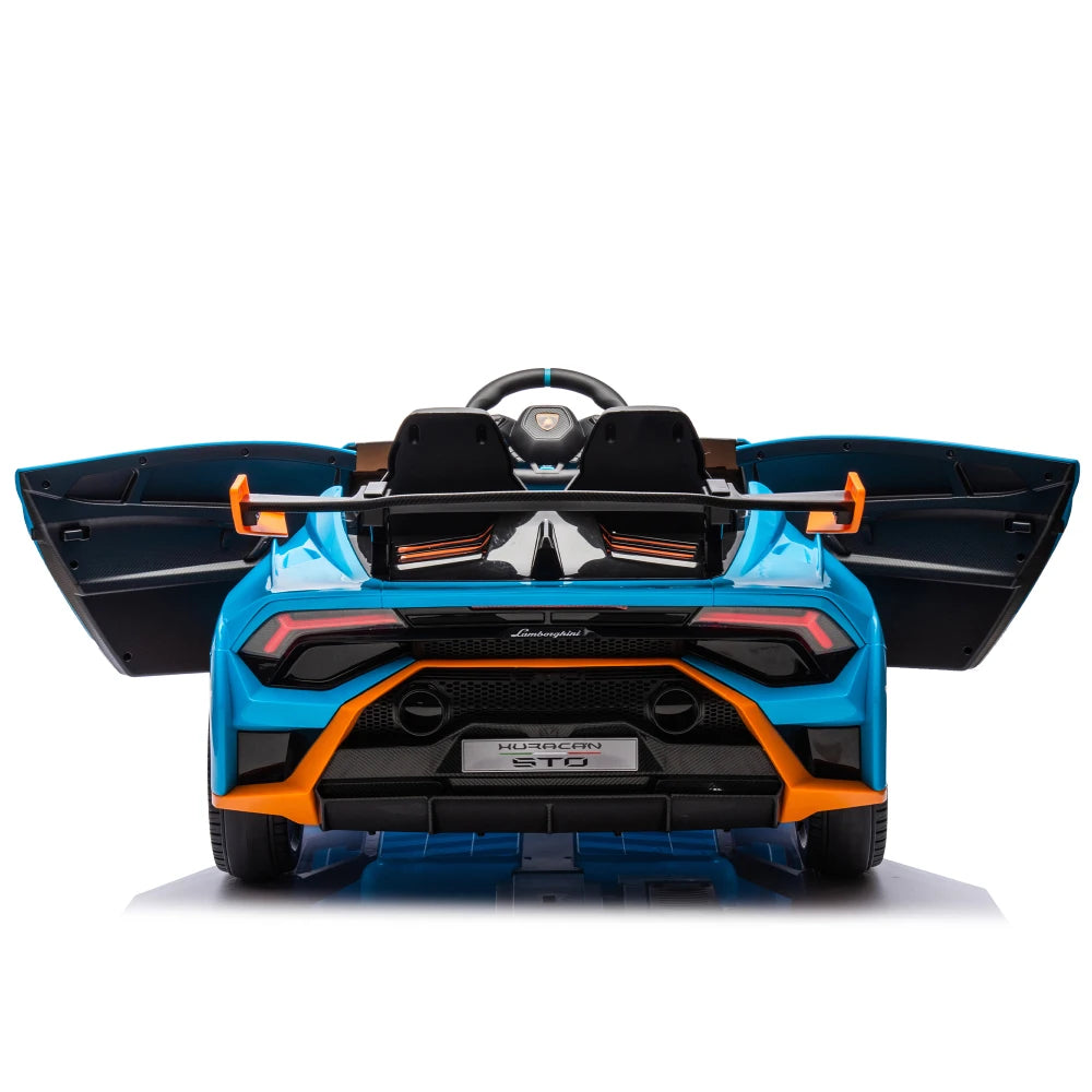 24V Licensed Lamborghini Huracan STO Kids Electric Ride-On Drift Car: 360° Spin