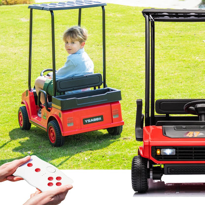 12V Ride On Golf Cart with Roof for Kids | Ages 3+ |Outdoor/Off Road/Electric Car