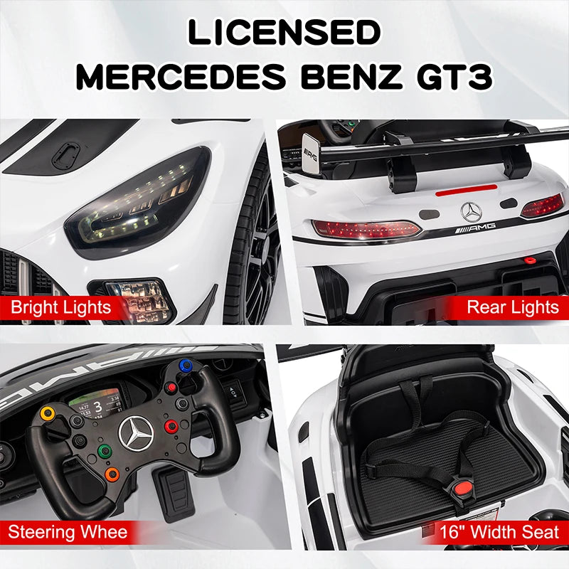 Mercedes-Benz GT3 12V Kids Ride-On Car w/ Remote | 1-Seater