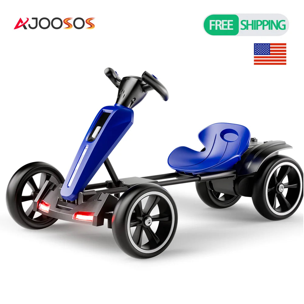 12V Kids Pedal Go Kart with Adjustable Seat & Non-Slip EVA Wheels | Kids Rider