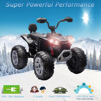 24V Kids Electric ATV 4-Wheeler (2-Seater) Ride-On with Dual 550w Motor | Off-Road Drive for 3-12Yrs Kid