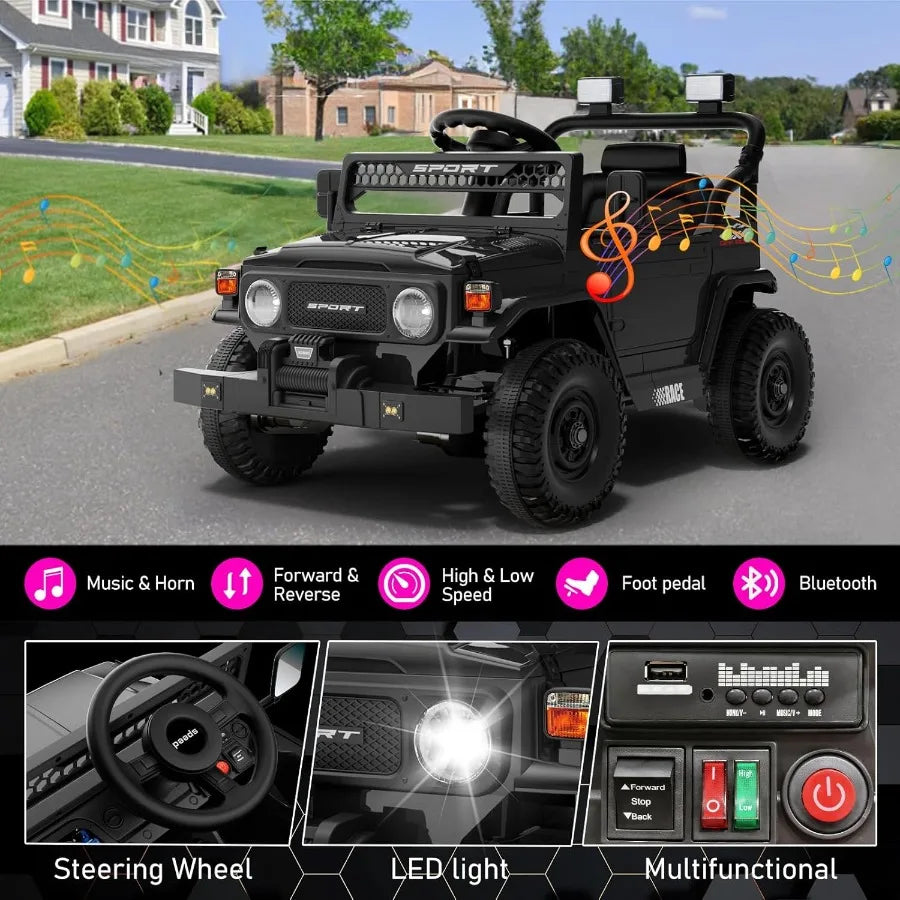 12V Kids Ride-On Jeep w/ Remote, Bluetooth & Suspension | Kids Rider(Age: 3 -12Y)