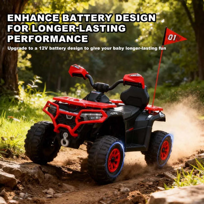 24V Kids Ride-On ATV w/ Bluetooth, Lights & Music | Rugged Off-Road Drive