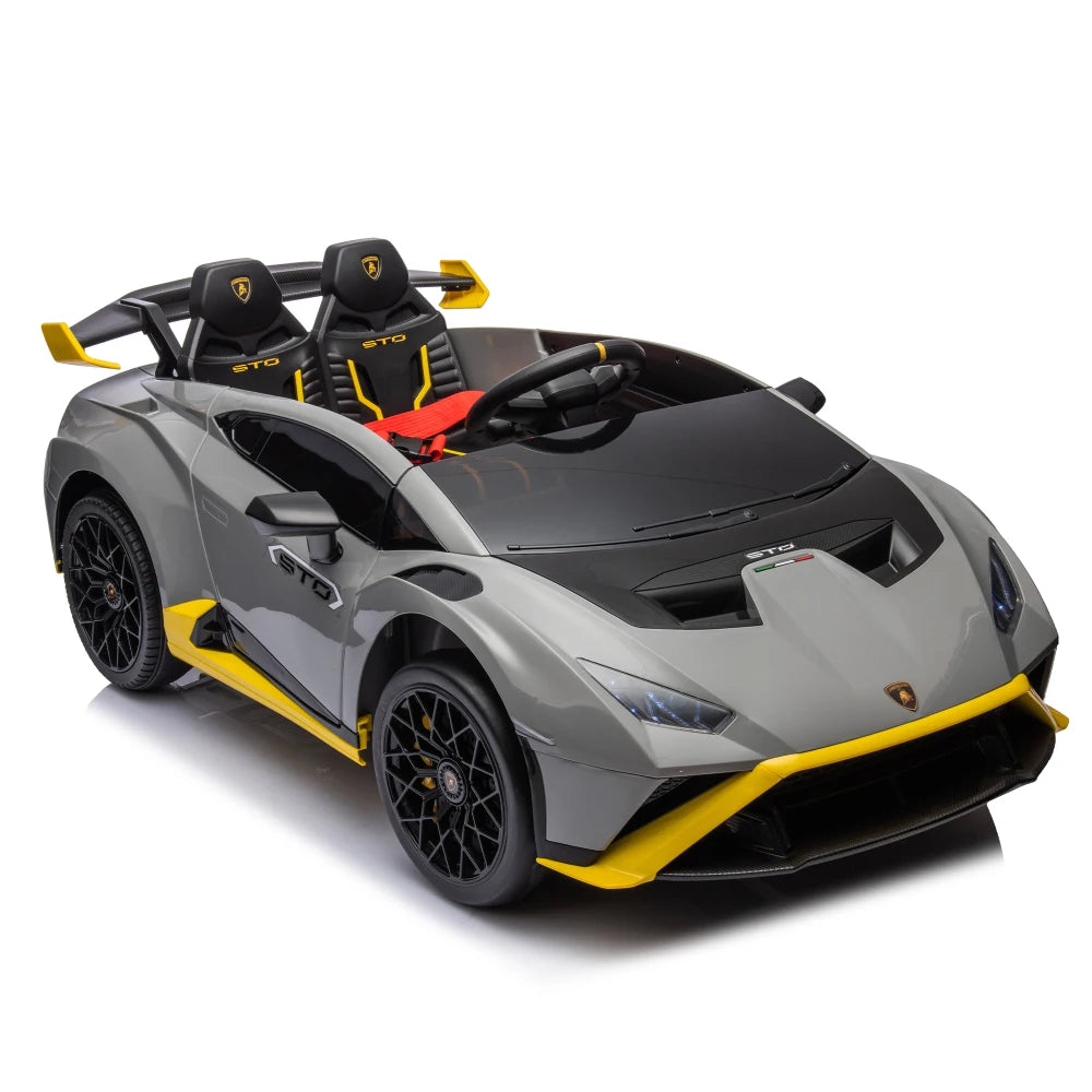 24V Licensed Lamborghini Huracan STO Kids Electric Ride-On Drift Car: 360° Spin