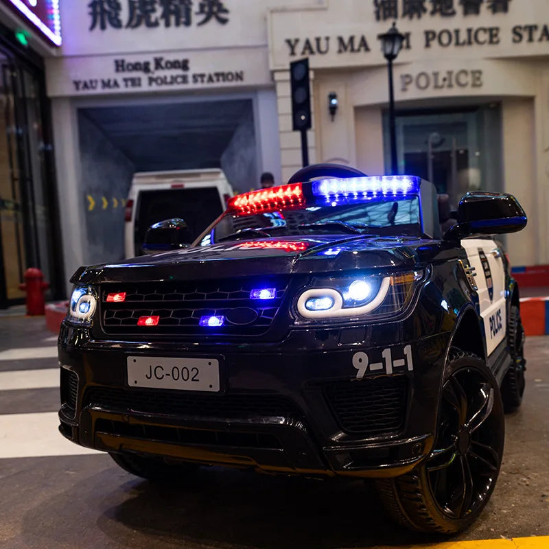 YOGOHALO 12V Big 4WD Kids Police Ride-On Car w/ Remote & Music | 1-Seater