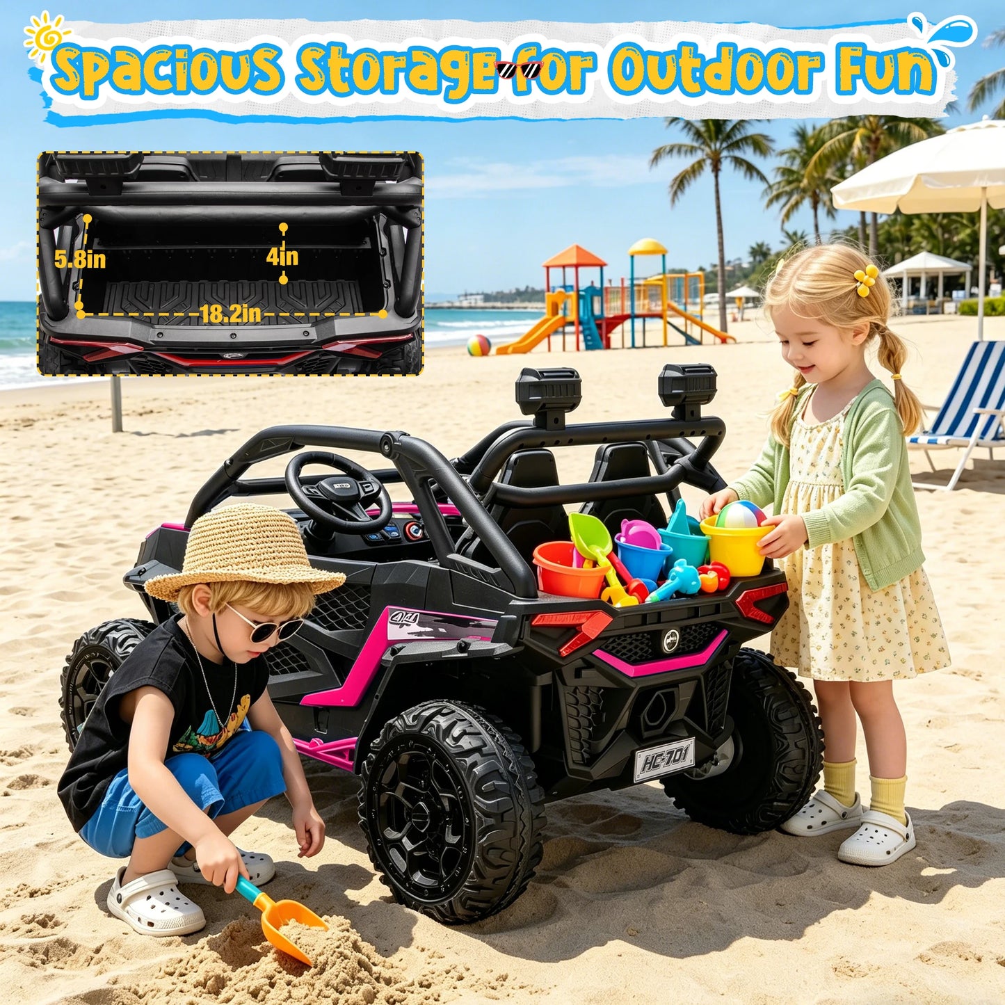 XXL 24V 4WD Off-Road Kids Ride-On UTV W/ Parent Control (70-90 Mins Ride Time)