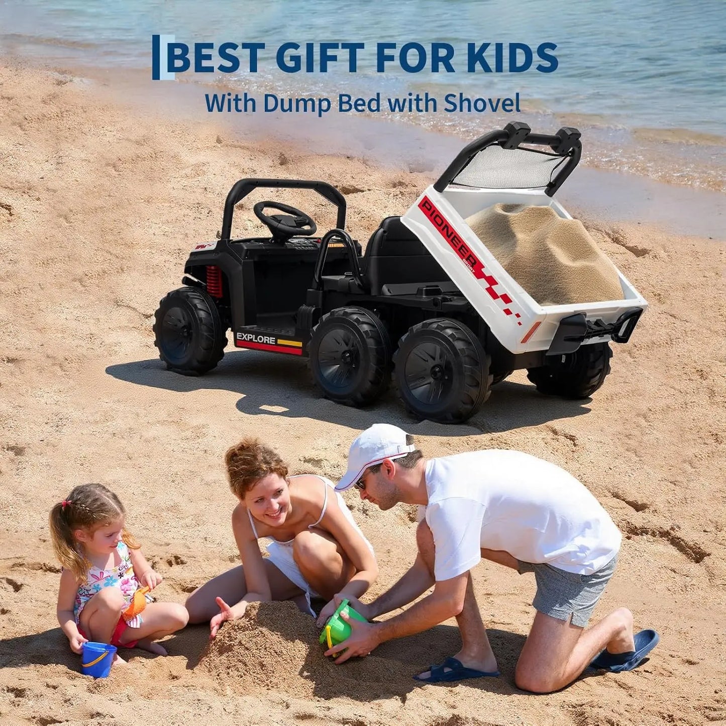 24V 4WD Kids Dump Truck Ride-On | 2-Seater with Remote | Kids Rider(Age: 3-12 Years)