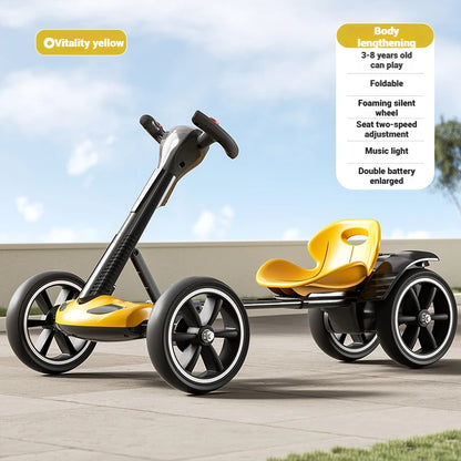 Battery Powered Kids Ride-On RC Kart | Remote Control & 4-Wheel Drive | Kids Rider(Age: 4-10Y)