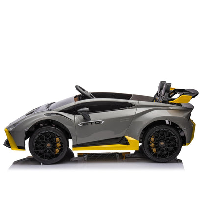 24V Licensed Lamborghini Huracan STO Kids Electric Ride-On Drift Car: 360° Spin