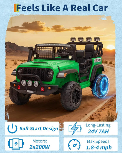 24V 2-Seater Kids Ride-On Car/Truck | Kids Rider (Age - 3 to 10 Years)
