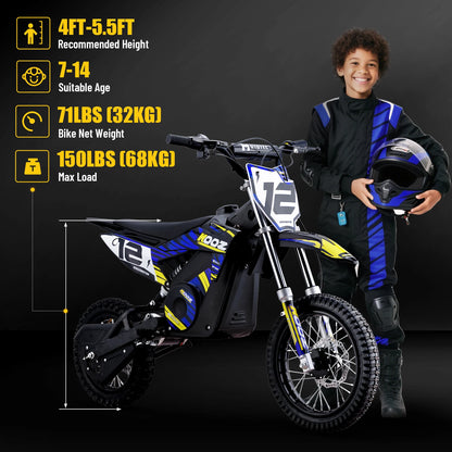 KOOZ 36V 1000W Electric Dirt Bike for Kids| 18 MPH | Kids Rider