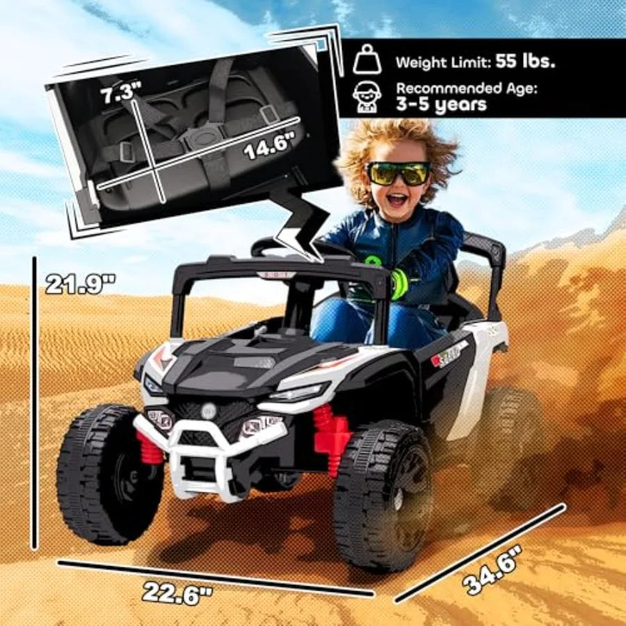 12V Kids Ride-On UTV Truck w/ Remote Control & LED Lights (Age: 4 to 10Yrs)